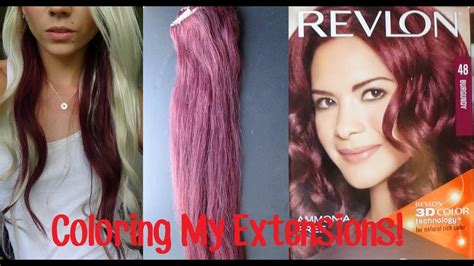 Revlon colorsilk luminista haircolor, burgundy black, 1 count. Dying My Hair Extensions Burgundy! - YouTube