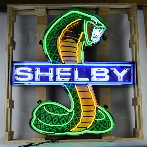 Shelby Cobra Neon Sign In Shaped Steel Can 9shlby Neonetics