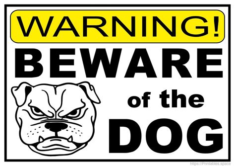 Beware Of Dog Printable Sign Printable World Holiday