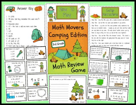 Solar system worksheets middle school. Math Movers Game Camping Edition Printable Worksheet with Answer Key - Lesson Activity ...