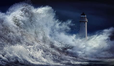Wallpaper Digital Art 500px Nikos Bantouvakis Storm Waves Sea
