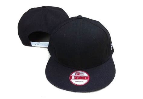 Plain Blank Black New Era 9fifty Snapback Hat With