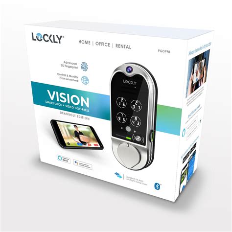 Lockly Satin Nickel Vision Smart Lock Deadbolt With Video Doorbell