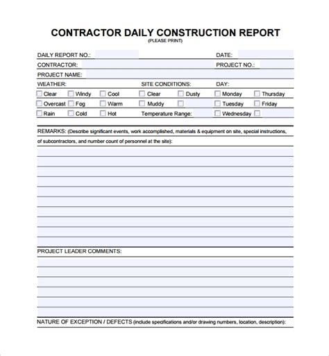 Sample Daily Work Report Template 7 Free Documents In Pdf