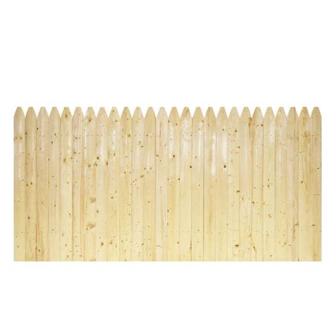 4 Ft X 8 Ft Natural Spf 4 In Gothic Stockade Fence Panel Fms48458u