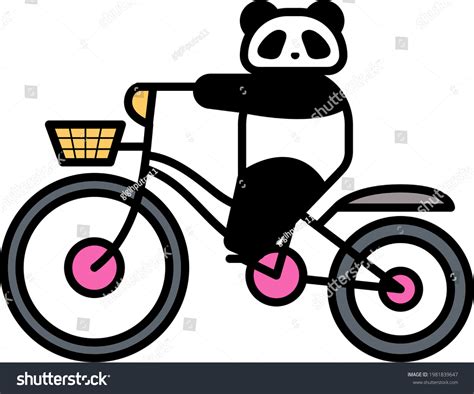 Cute Little Panda Riding Bike Stock Illustration 1981839647 Shutterstock
