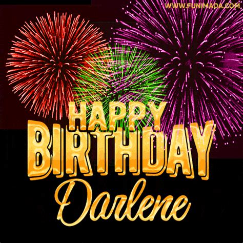 Wishing You A Happy Birthday Darlene Best Fireworks  Animated