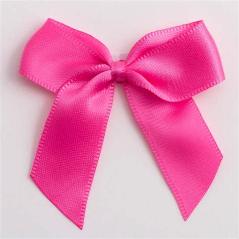 12 Hot Pink Self Adhesive Satin Bows 55cm Wide Favour This