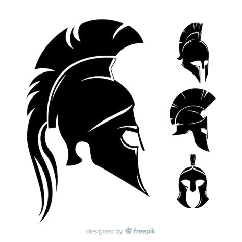 Free Vector Silhouette Collection Of Spartan Helmets