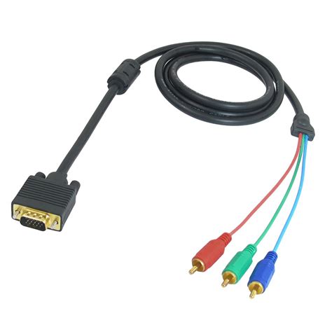 15m 49ft Vga 15 Pin Male To 3 Rca Rgb Male Video Cable Adapter Ts