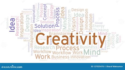 Creativity Word Cloud Made With Text Only Stock Illustration