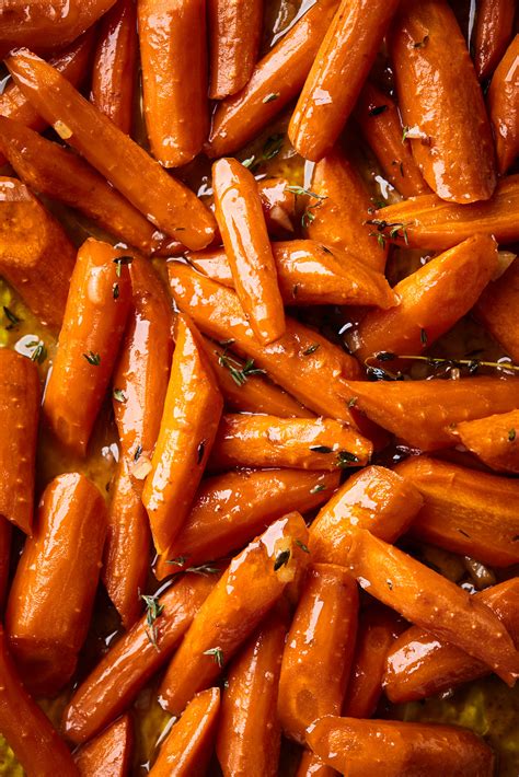 Brown Butter Garlic Maple Roasted Carrots Olive And Mango