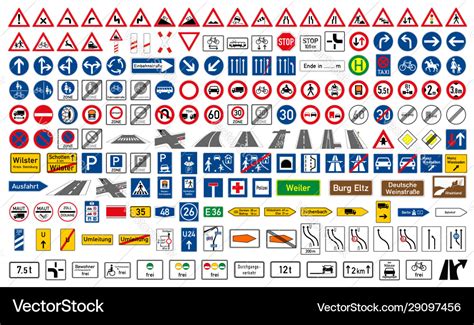 Collection Road Signs In Germany Royalty Free Vector Image