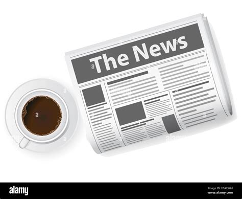 Cup Of Coffee And Newspaper Vector Illustration Stock Photo Alamy