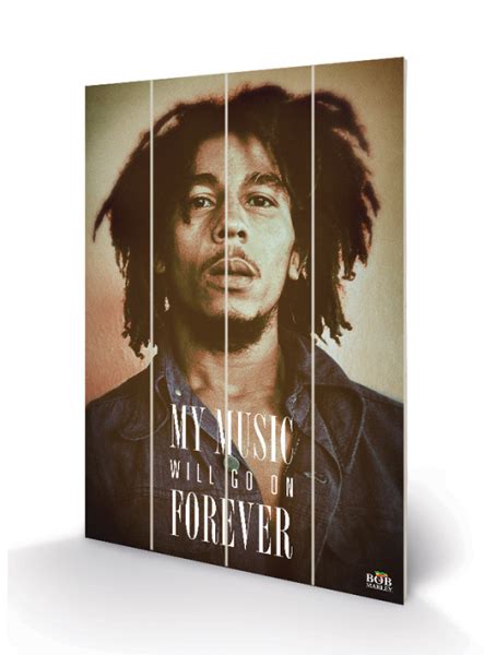 Bob Marley Music Forever Wooden Wall Art