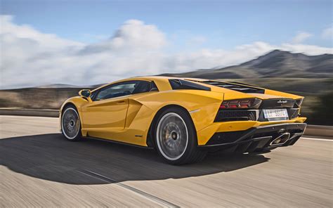 Download Wallpapers Lamborghini Aventador S 2017 Sport Car Yellow