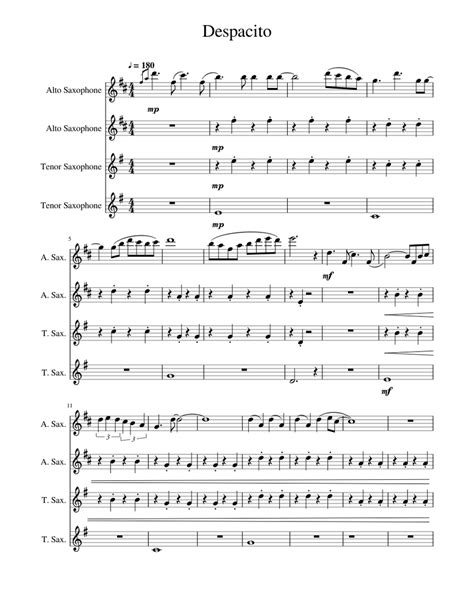 Aatt Sax Quartet Sheet Music For Alto Saxophone Tenor Saxophone