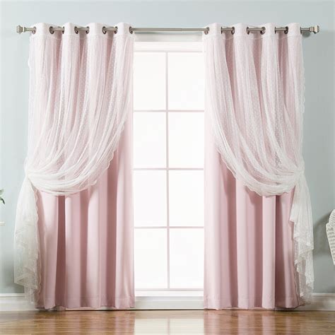 Best Home Fashion Dotted Tulle Blackout Mix And Match Curtain Panels