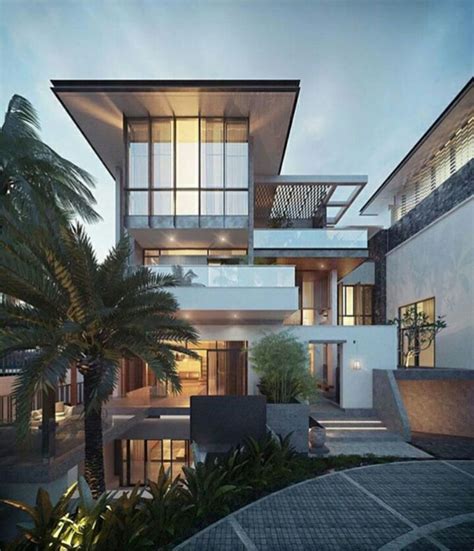 Stunning villa with a curved roofline inspired. Luxury Home Modern House Design 2320 - DECORATHING