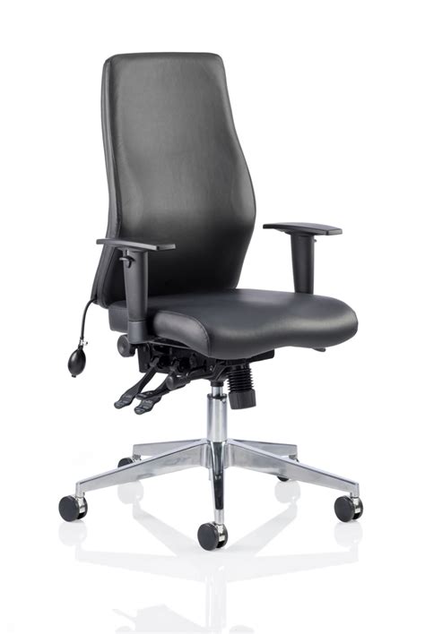 24 hour office chairs are designed to provide comfort with soft materials such as leather, fabric, vinyl and mesh. CDP04L Leather Air Lumbar Posture 24 Hour Office Chair