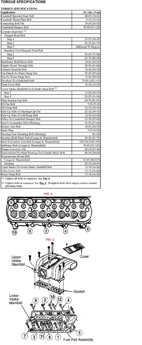 Тo check out further technical specifications (like engine. Head Bolt and Intake Sequence /ft LBS - Ford Mustang Forum