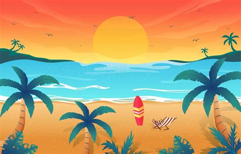 Download Beautiful Tropical Sunset Beach Landscape For Free Beach