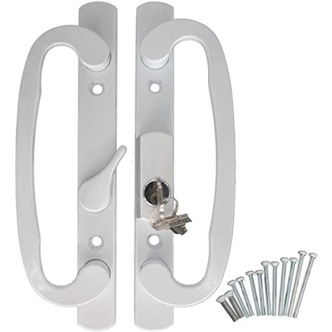 Stb Sliding Glass Patio Door Handle Kit With Mortise Lock White Keyed
