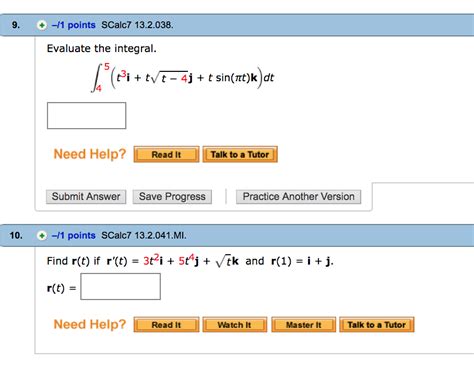 solved evaluate the integral 5 4 t3i t t − 4 j t