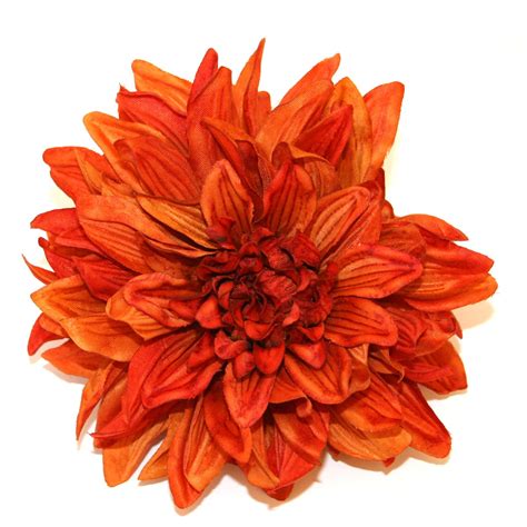 1 enormous burnt orange silk dahlia artificial flower etsy