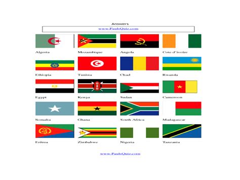 African Flags Worksheet For 5th 6th Grade Lesson Planet