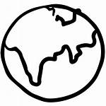 Outline Planet Globe Drawing Line Icon Drawn