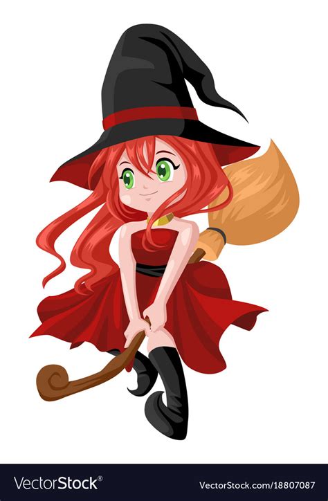 cute witch royalty free vector image vectorstock