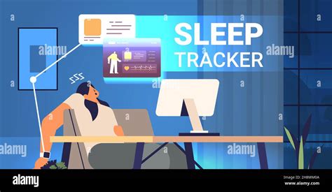 Tired Woman With Electronic Smart Watch App Tracker On Hand Sleeping At
