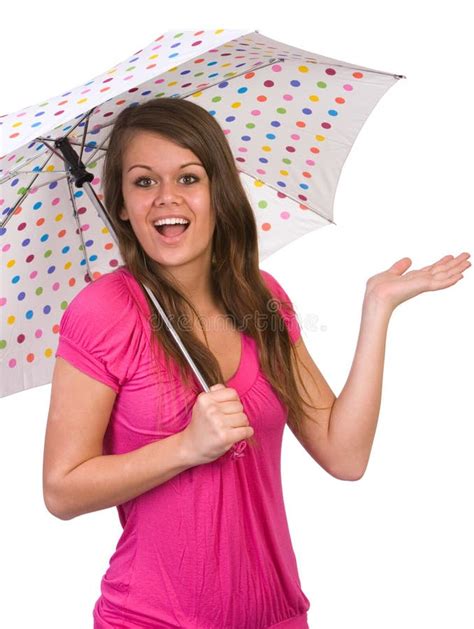 Girl Holding Umbrella Stock Image Image Of Cute Hair 11427847