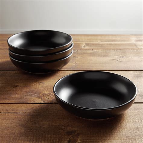 Vonshef 4 Piece Matte Black Bowl Set Ceramic Bowls For Pasta Cereal Soup 5056115729423 Ebay