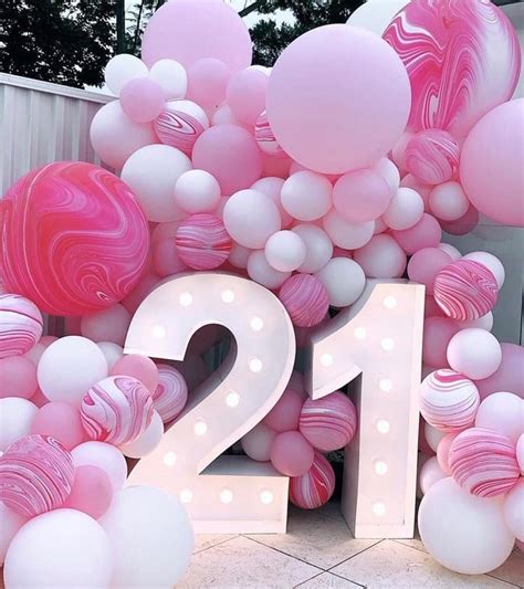 Pink Balloon Garland Installation 21st Party Decorations 21st