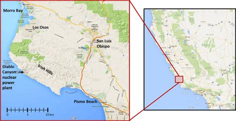 Maps Showing The Geographical Location Of The Diablo Canyon Nuclear