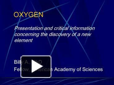 PPT OXYGEN PowerPoint Presentation Free To View Id Ee ZDc Z