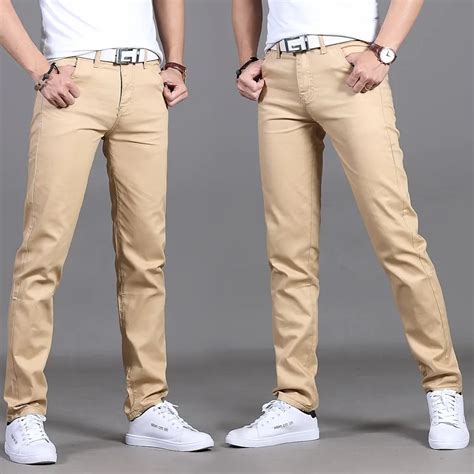 Casual Men Pants Cotton Slim Straight Pant Trousers Fashion Business