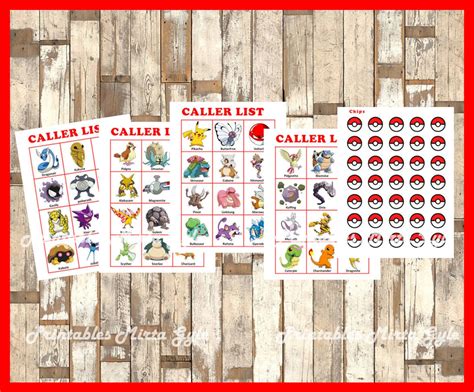 Pokemon Bingo 30 Cards Printable Pokemon Bingo Game Pokemon Etsy