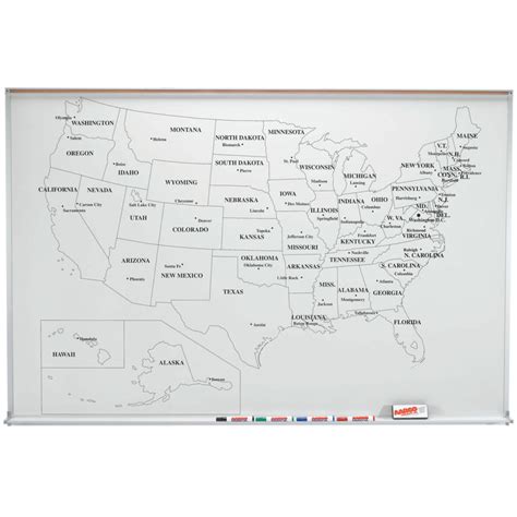 Usa Map Dry Erase Board 48 X 72