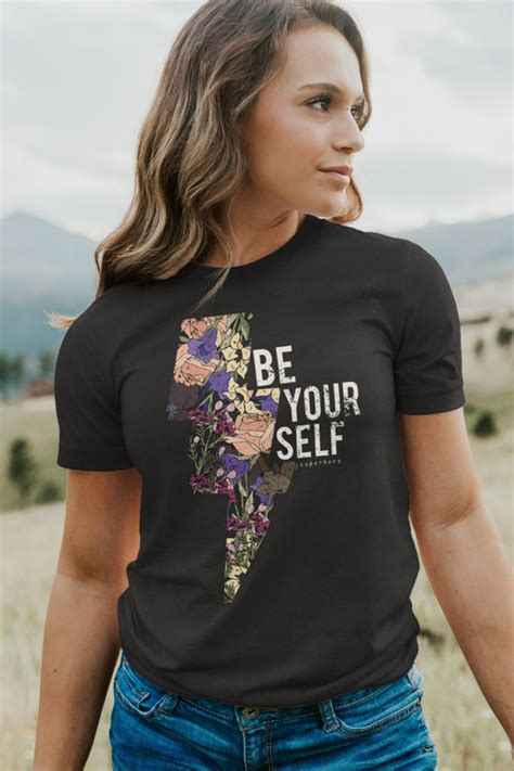 Be Yourself Tshirt Be Yourself Shirt Feminism Shirt Lighting Bolt