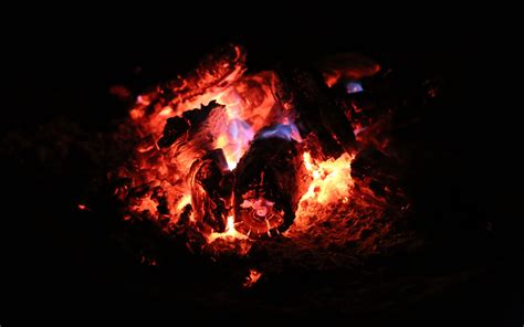 Download Wallpaper 3840x2400 Bonfire Fire Firewood Flame Dark 4k