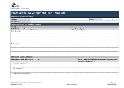 Free Employee Development Plan Template Excel Free Printable Templates