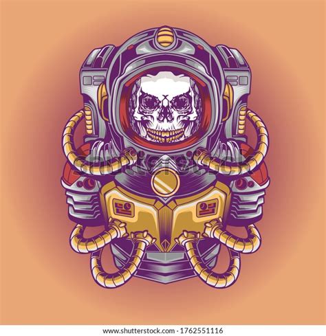 Astronaut Skull Illustration Perfect Tshirt Stock Vector Royalty Free