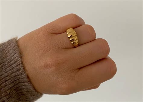 Delilah Chunky Gold Ring Womens Statement Ring 18k Gold Etsy Uk