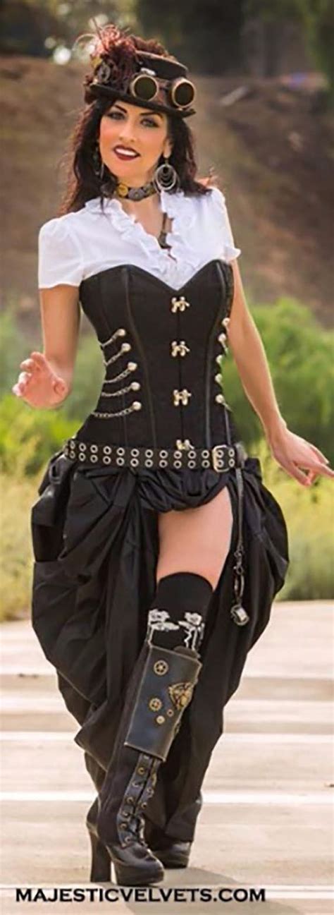 steampunk victorian corset with bustle skirt by majesticvelvets steampunk dress steampunk