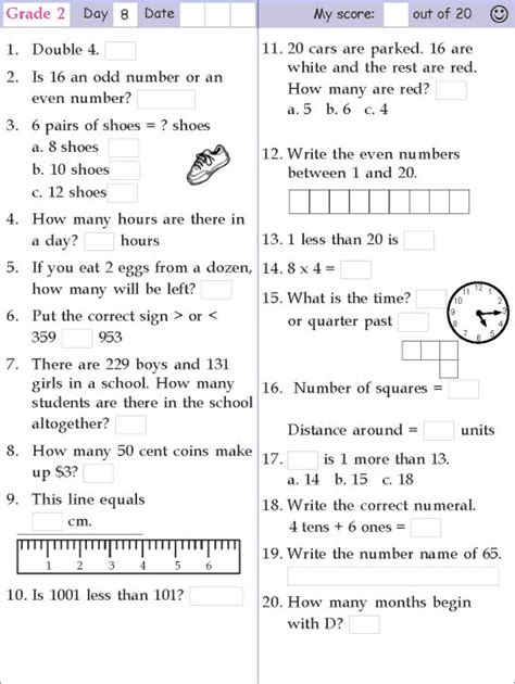 Mental Math Grade 2 Day 8 - Mental Math | Mental maths worksheets