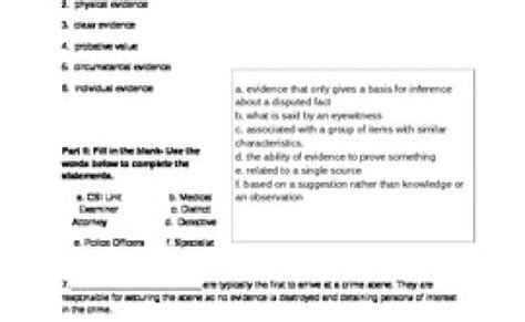 Crime Scene Basics Worksheet 2 Answers Worksheet List