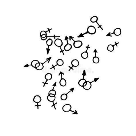 Female And Male Gender Symbols Hand Drawn Outline Doodle Icon Sex And Gender Diversity Concept